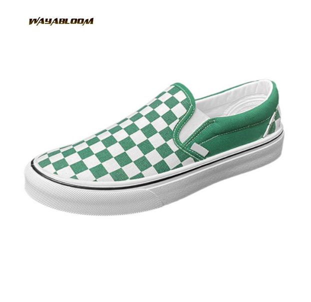 ODM OEM rubber custom customized logo vulcanized injection women men slip on flat canvas shoes