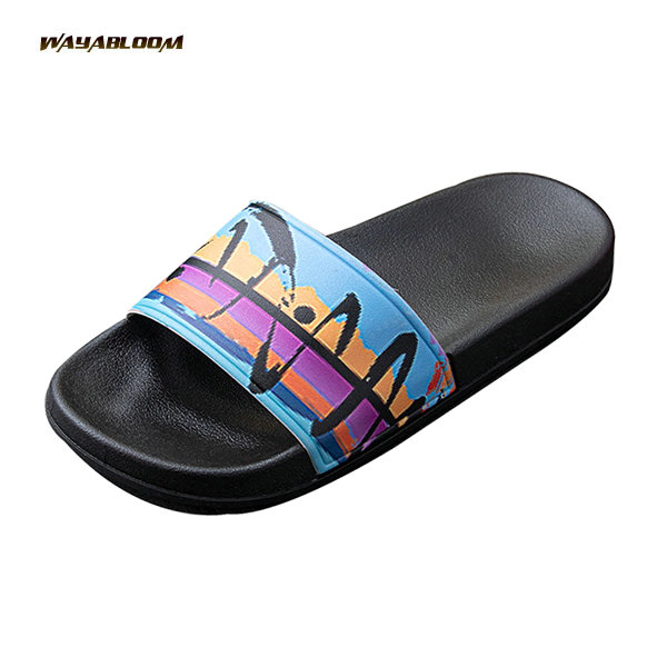 New summer one-line slippers Men's customized logo Indoor shower sandals