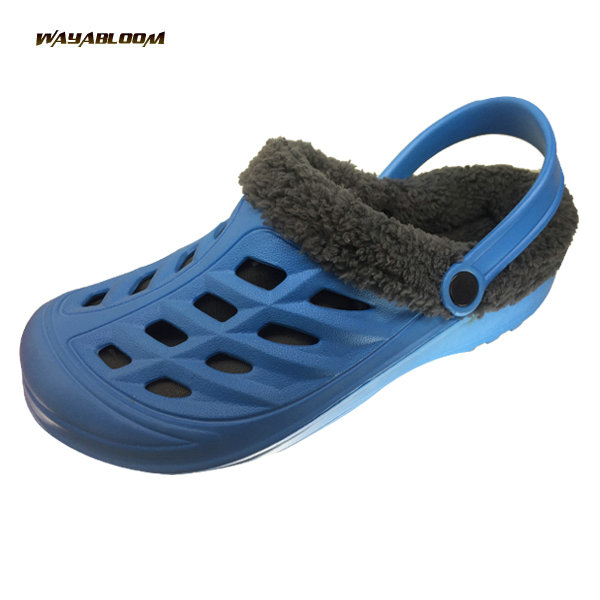 new winter fur clogs garden shoes women's classic black furry clogs with fur