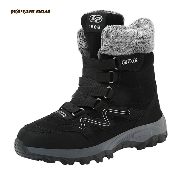 New thick soled tide shoes High top warm plush cotton shoes Thickened snow boots Men's and women's cotton boots